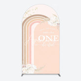 Aperturee - Aperturee Boho Floral Rainbow Isnt She Onederful Arch Backdrop